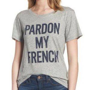 J. Crew • Pardon My French • Graphic Tee • Grey